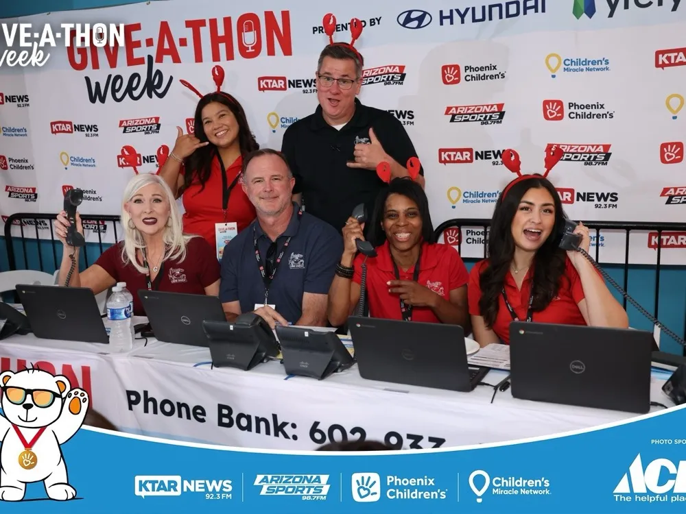 The team answering phones at Give-A-Thon week for Phoenix Children’s